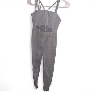 FP Movement by Free People Gray Cutout Strappy Jumpsuit